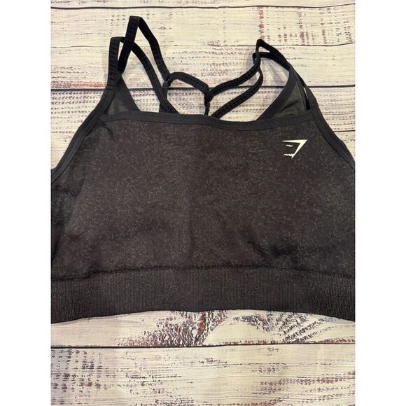 Gymshark NEW Adapt Fleck Seamless Sports Bra in Mineral Black Size Medium - Picture 1 of 4